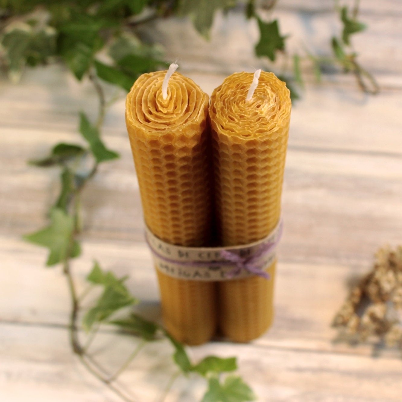 Velas de Miel Largas. 20cm Cera de Abejas Natural