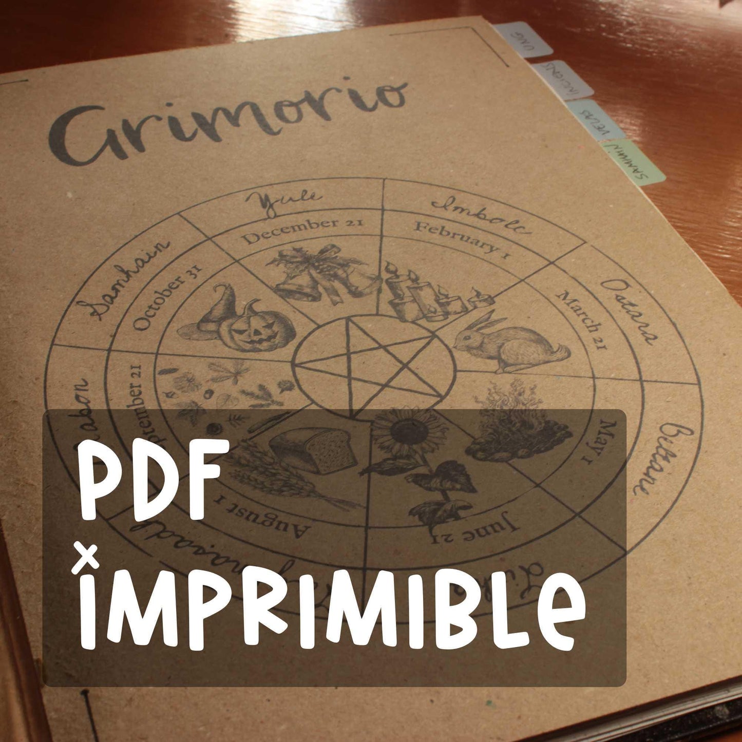 Cubierta Imprimible para Grimorio