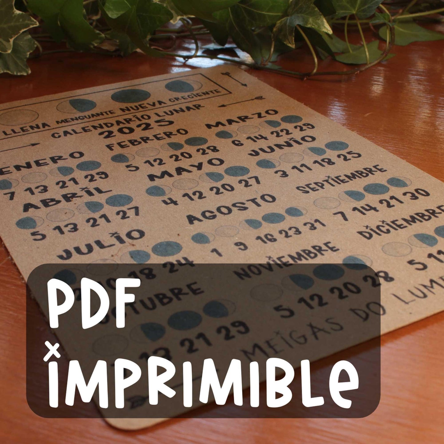 Calendario Lunar 2025 Imprimible