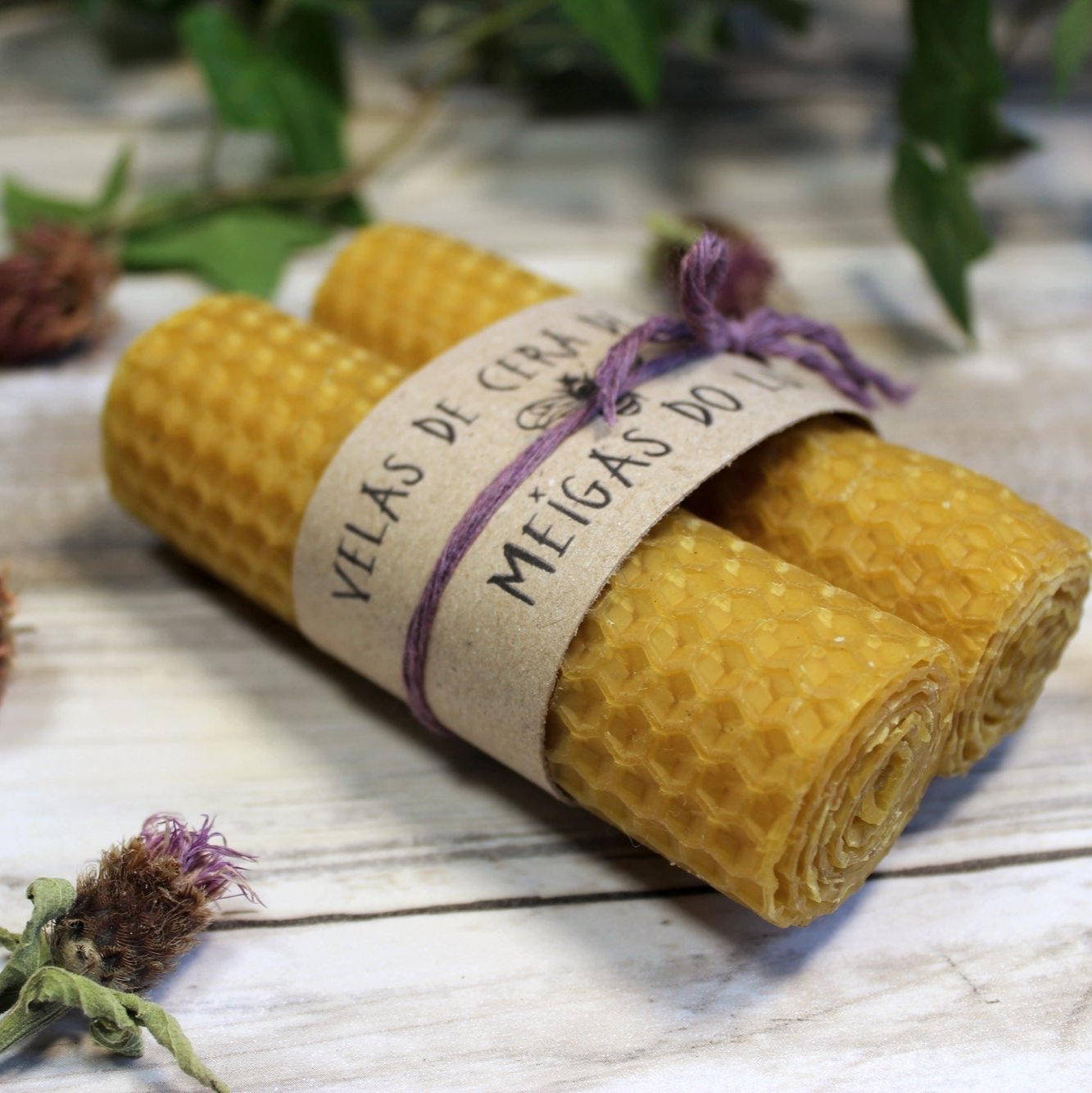 Velas de Miel. 10 cm Cera de Abejas Natural