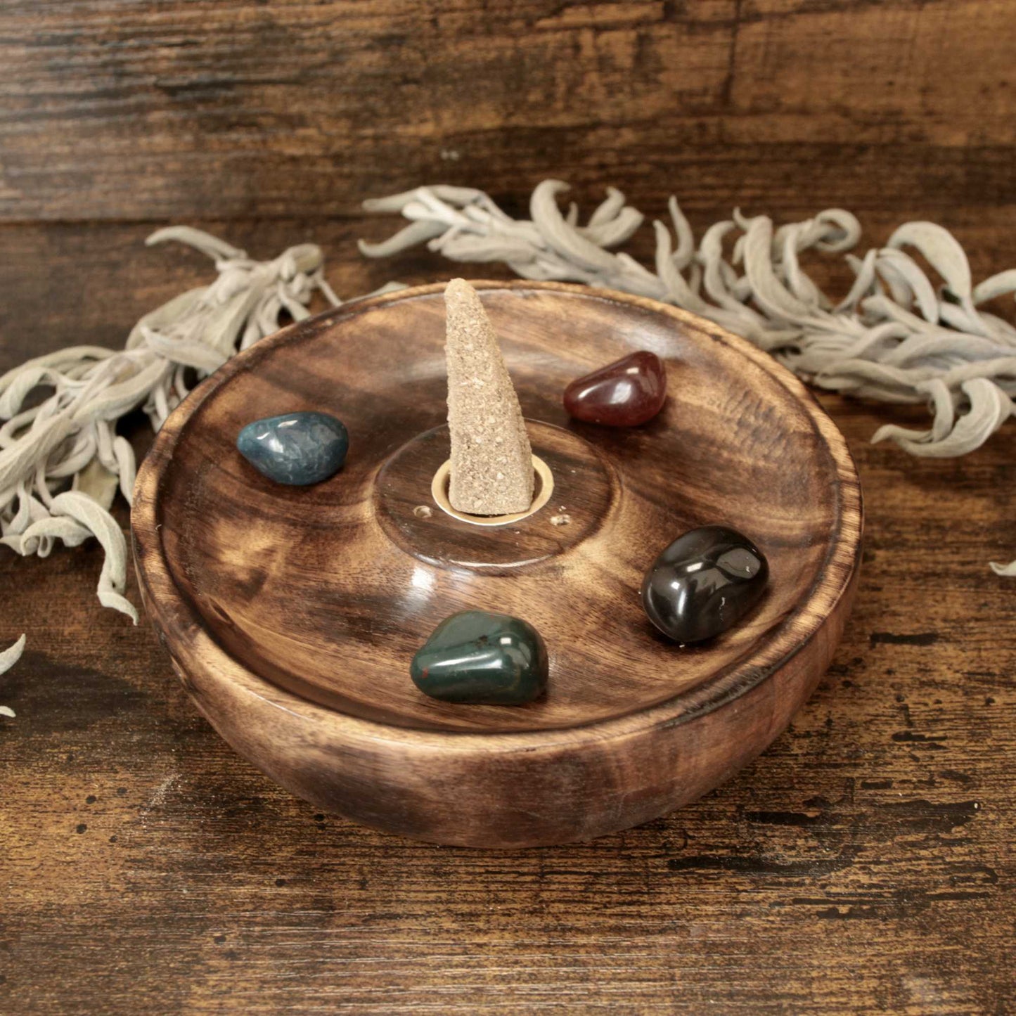 Kit de Portainciensos de Madera con 10 Inciensos Artesanales en Varilla