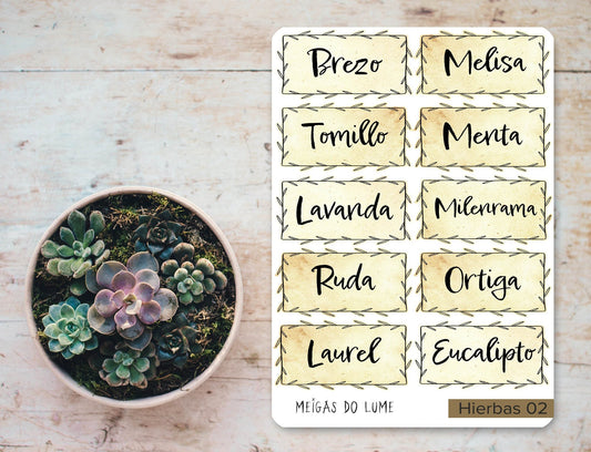 Herb labels with plant names 02